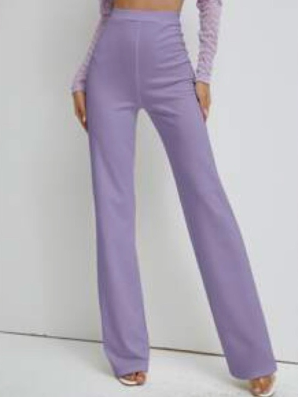 High Waist Lavender Flare Pants
